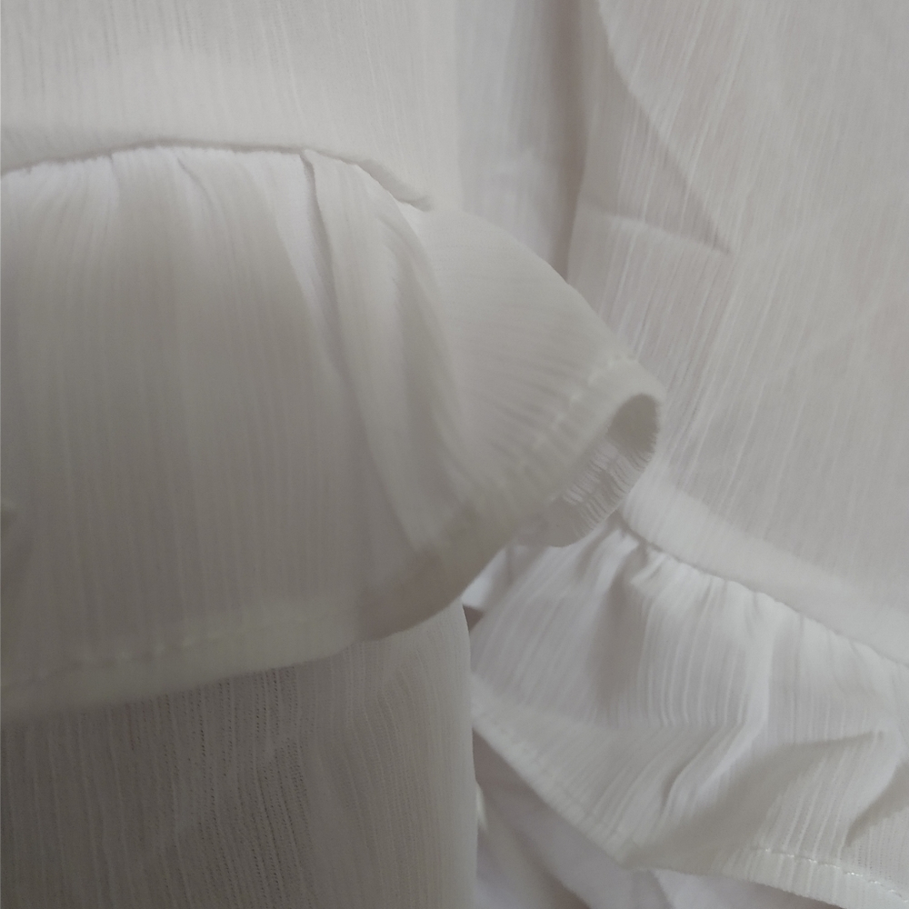 ClothingClearHearts Ruffled sheer chiffon blouse. - Picture 4 of 5